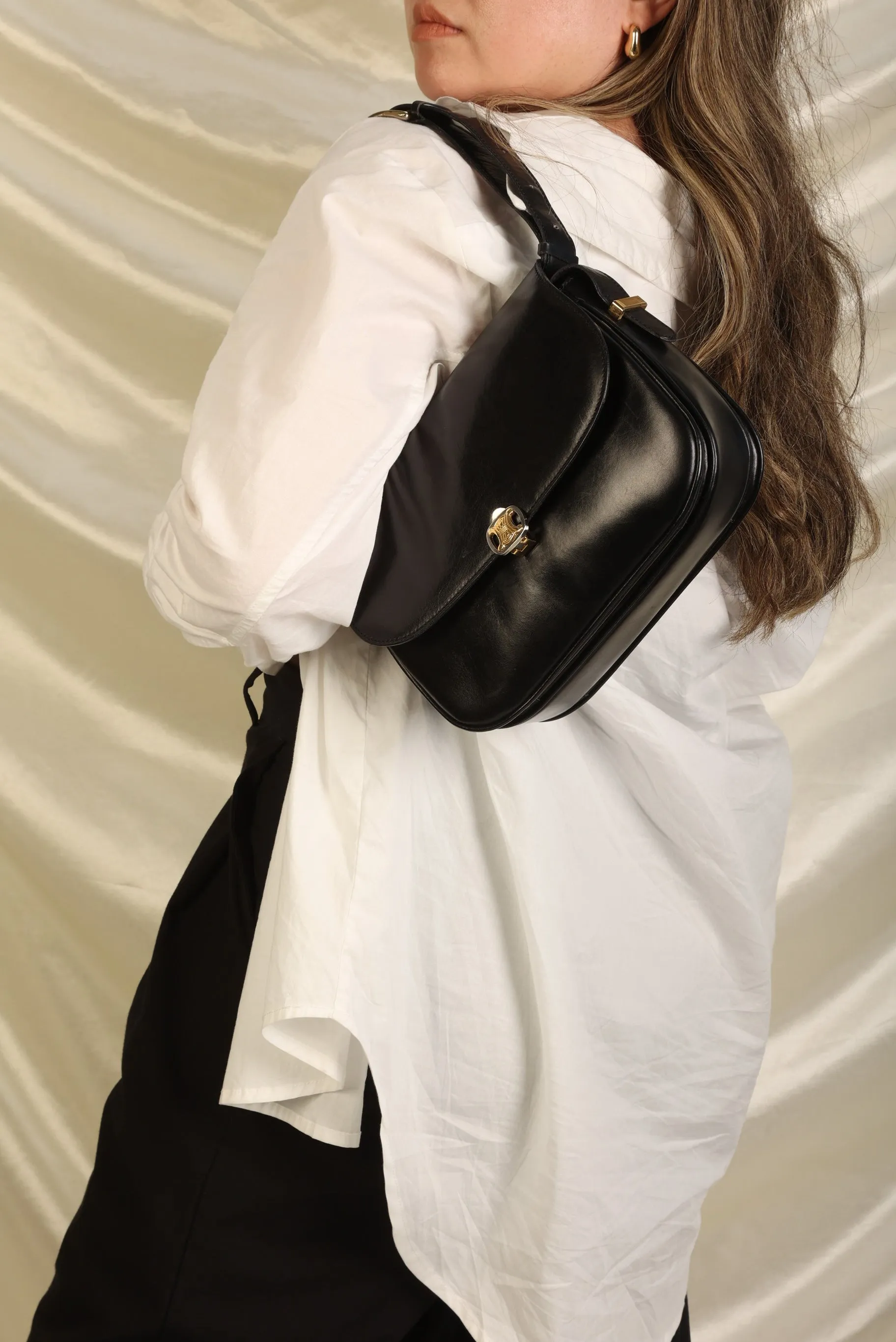 Celine Triomphe Boxcalf Shoulder Bag