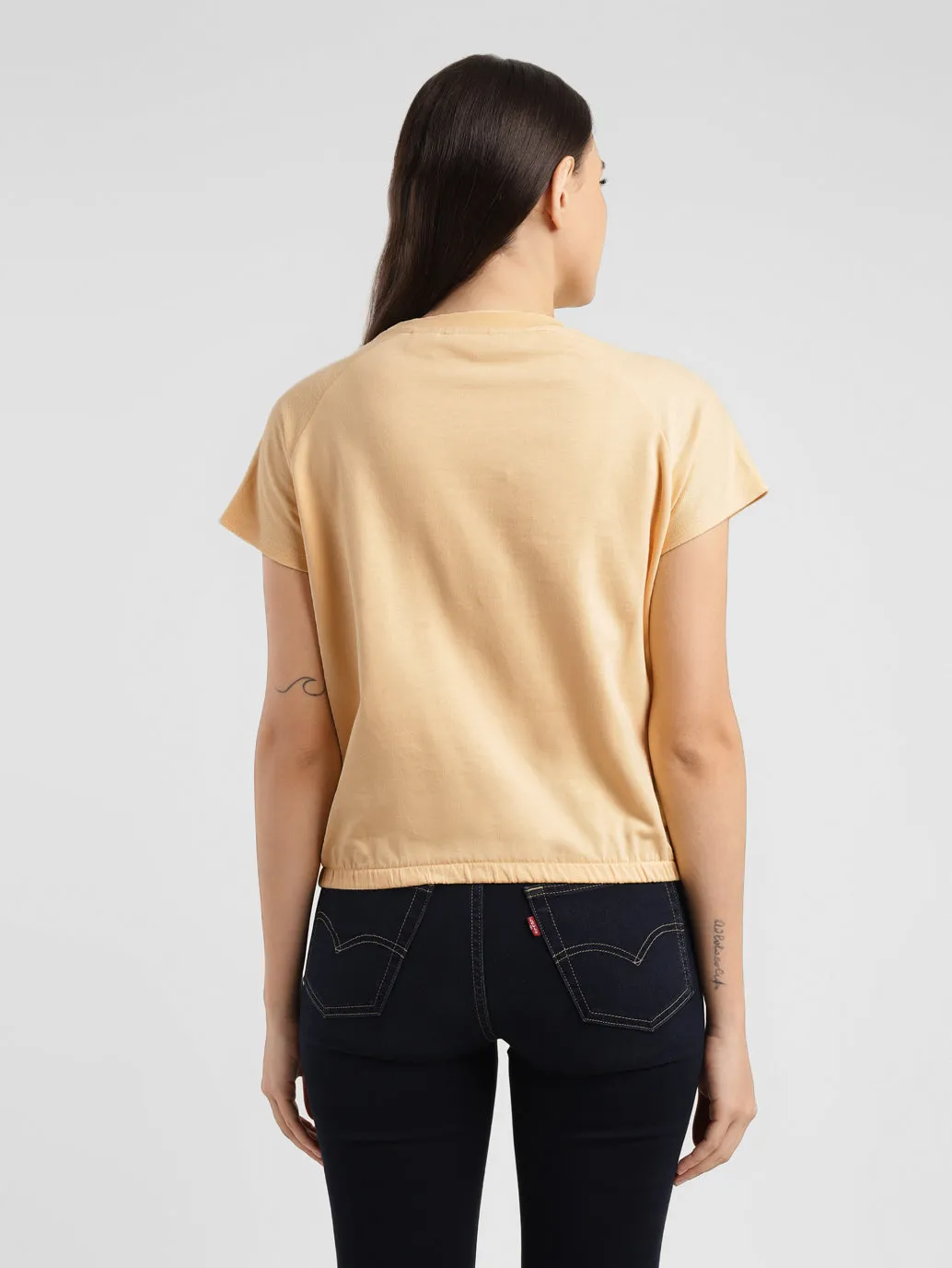 Women's Brand Logo Round Neck Top