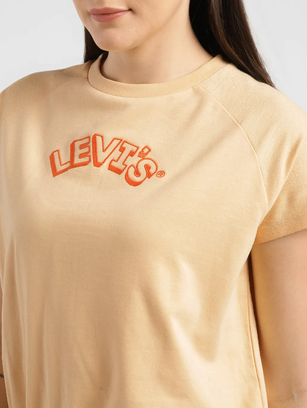 Women's Brand Logo Round Neck Top